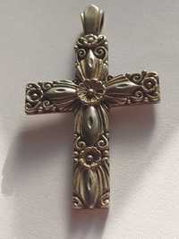 Stary srebrny krzyż krzyżyk medalik wisiorek zawieszka srebro