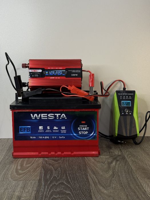 Комплект резервного живлення (АКБ 78 Ah, 500w, зарядний пристрій 10А