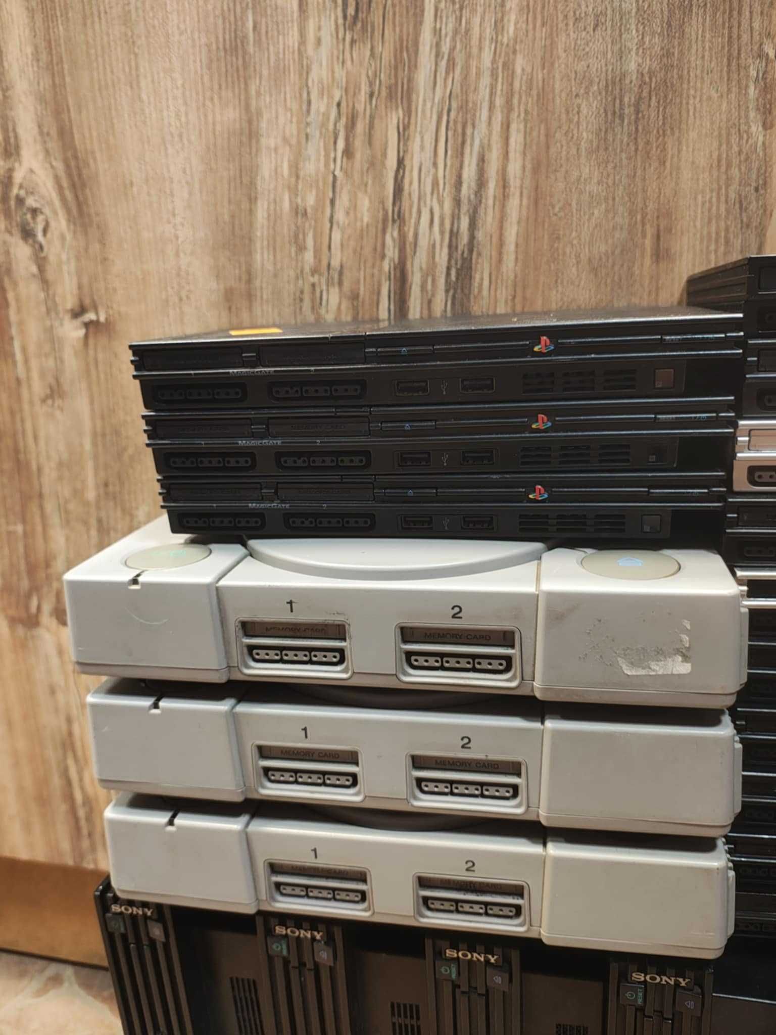 Zestaw USZKODZONYCH konsol DO NAPRAWY części PS1 PS2 PS3 XBOX One 360