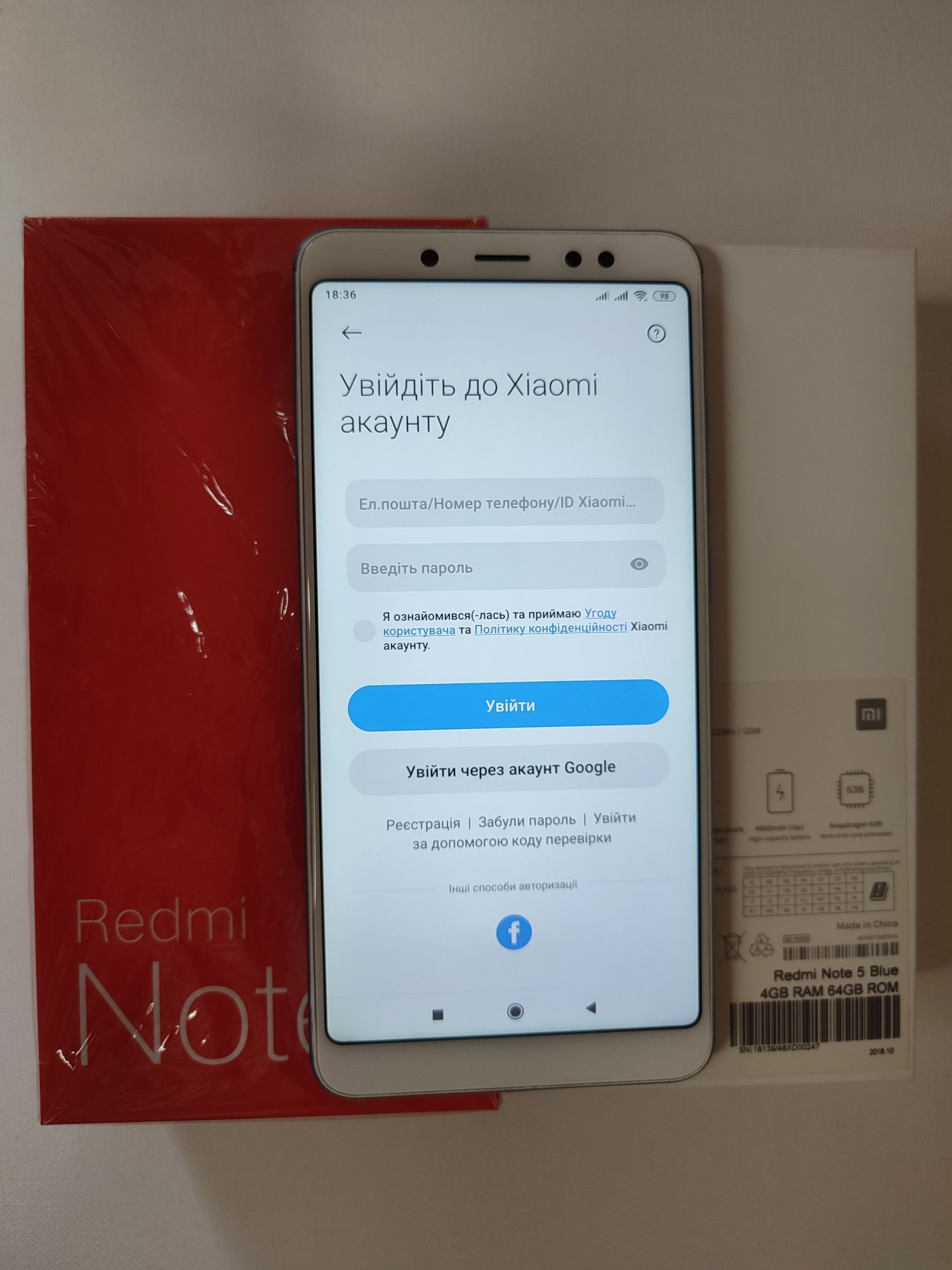 Xiaomi redmi note 5, 4/64Gb