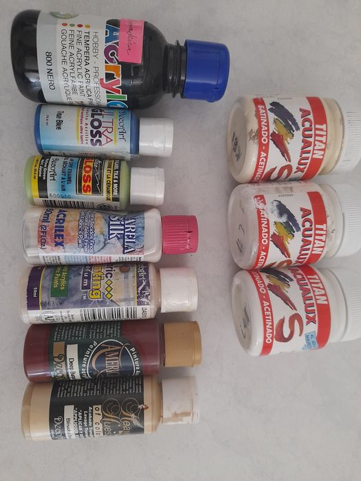 Lote tintas acrilico e outras