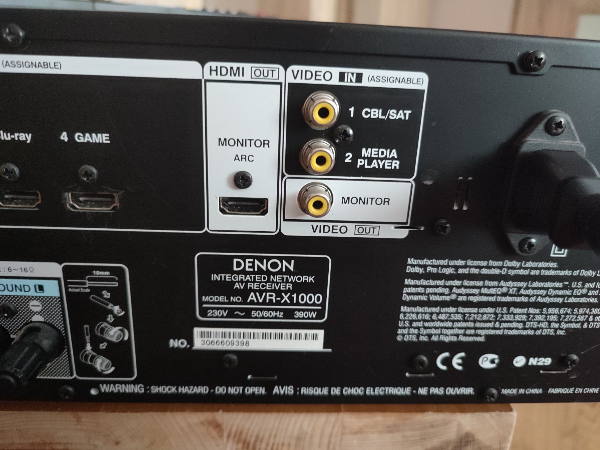 Amplituner DENON AVR 1000+ pilot + mikrofon do kalibracji