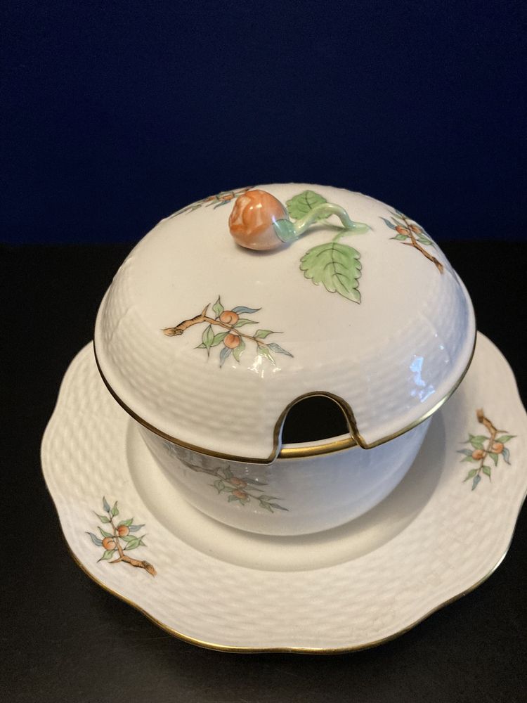 Herend porcelana stylowa miska pojemnik na cukier kawior