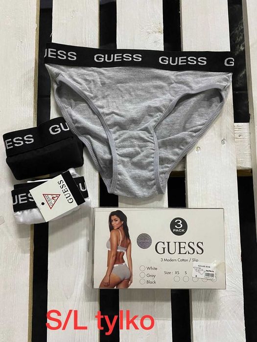 Zestaw komplet stanik top bokserki tommy hilfiger stringi damski 3pak