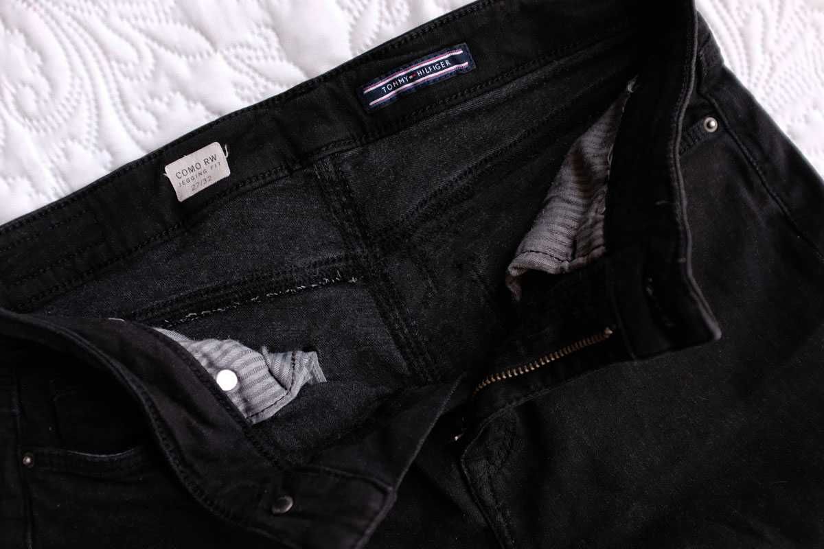 TOMMY HILFIGER jeansy damskie czarne 27/32 34 XS