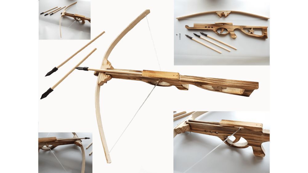 Kusza Drewniana Dla Rycerza Łuk+3 Bełty Tarcza