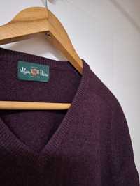 Świetny,  markowy sweter  z welny jagniat z pierwszego  strzyzenia