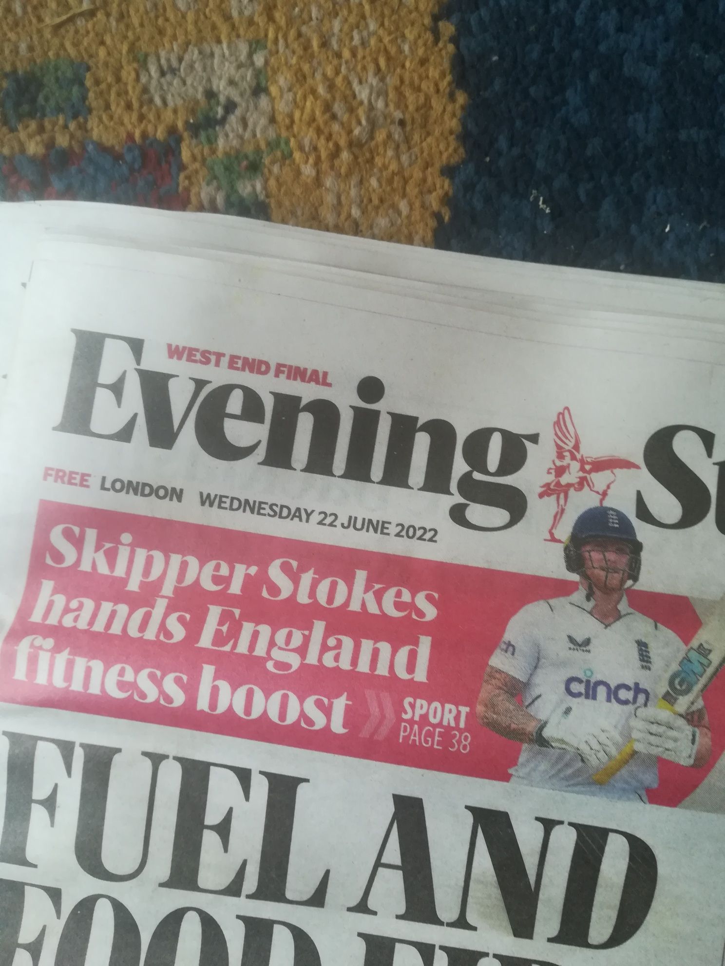 Gazeta z Londynu evening standard