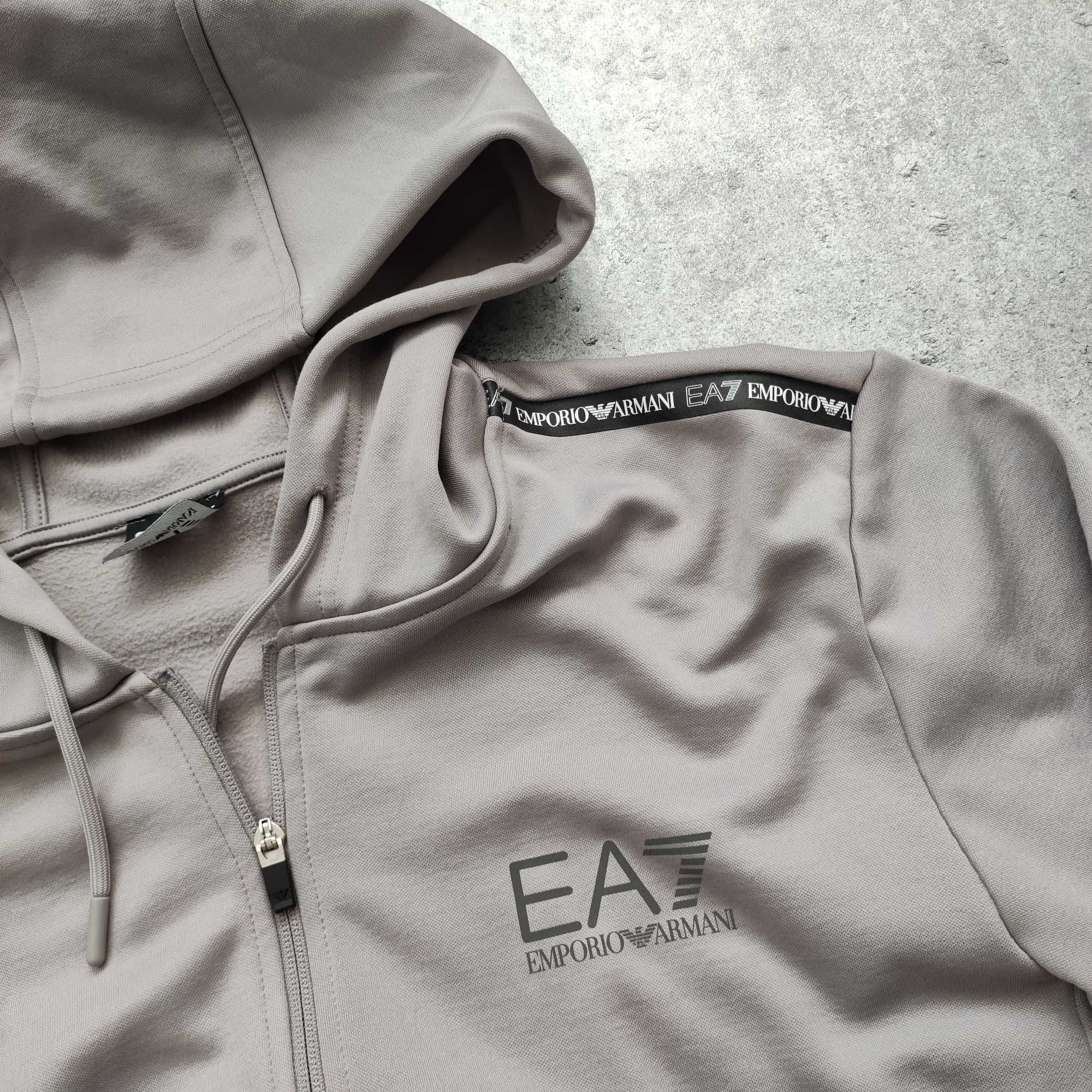 MĘSKA PREMIUM Bluza Rozpinana z Kapturem Suwak Logo EA7 Emporio Armani