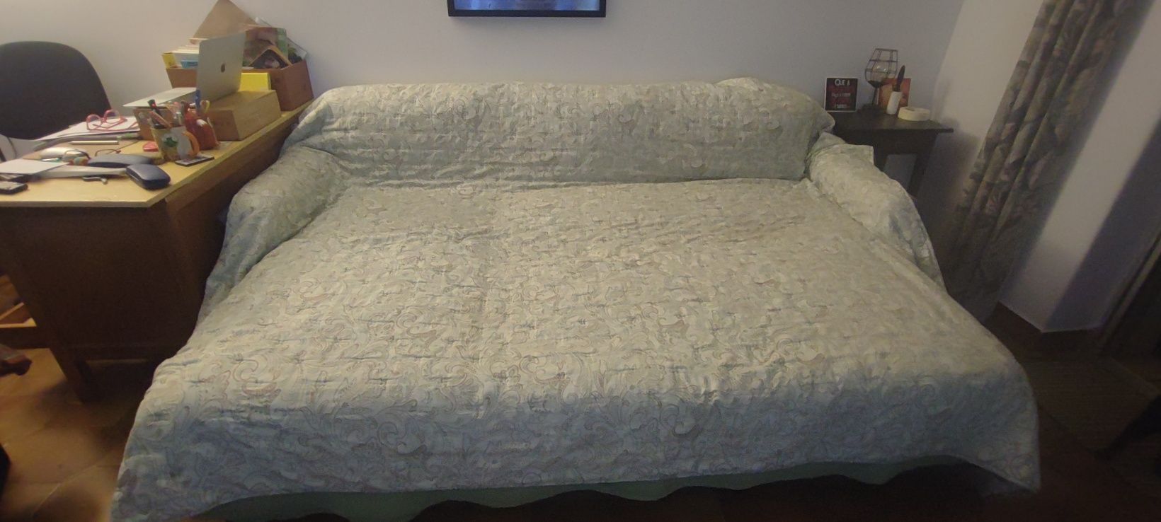 Sofá cama 3 lugares com chaise long