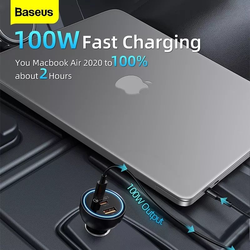 Зарядное Baseus 160W авто зарядка ноутбук MacBook Pro air ipad xiaomi