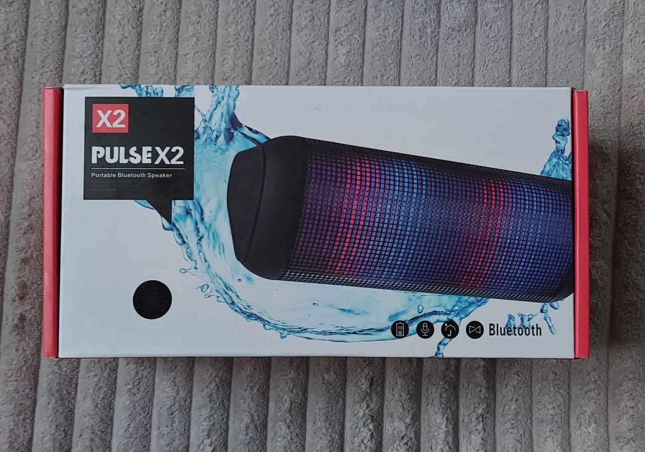 NOWY GŁOŚNIK bezprzewodowy bluetooth Led
Model Pulse X2