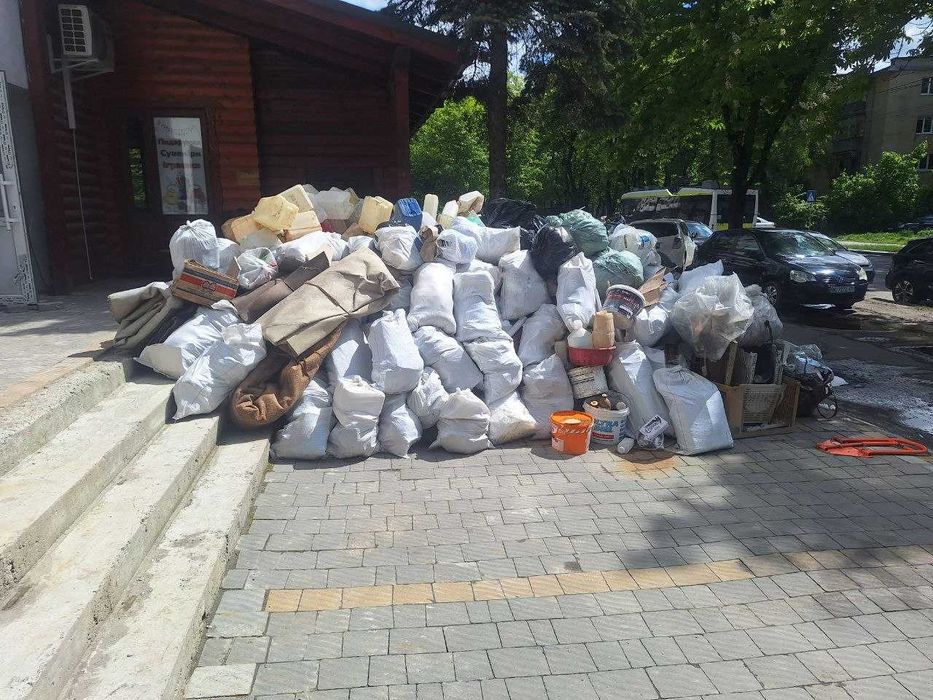 Вивіз сміття ЗА ГОДИНУ листя, доставка землі послуги спецтехніки Львів