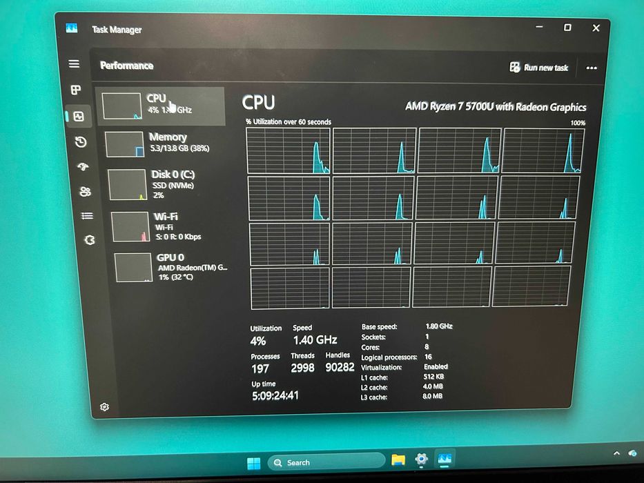 Lenovo Ideapad 3 15"6 Ryzen 7 5700U 8 rodzeni 16 wątków 16GB ram 512GB