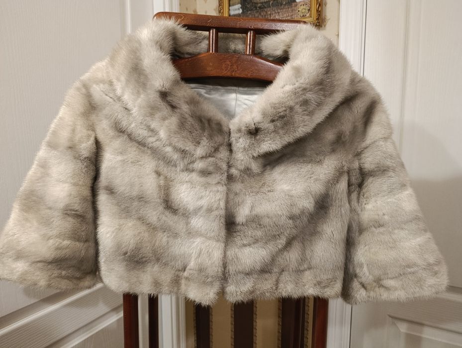 Серая норковая накидка, полушубок, пелерина 44-46 р., индивид. пошив