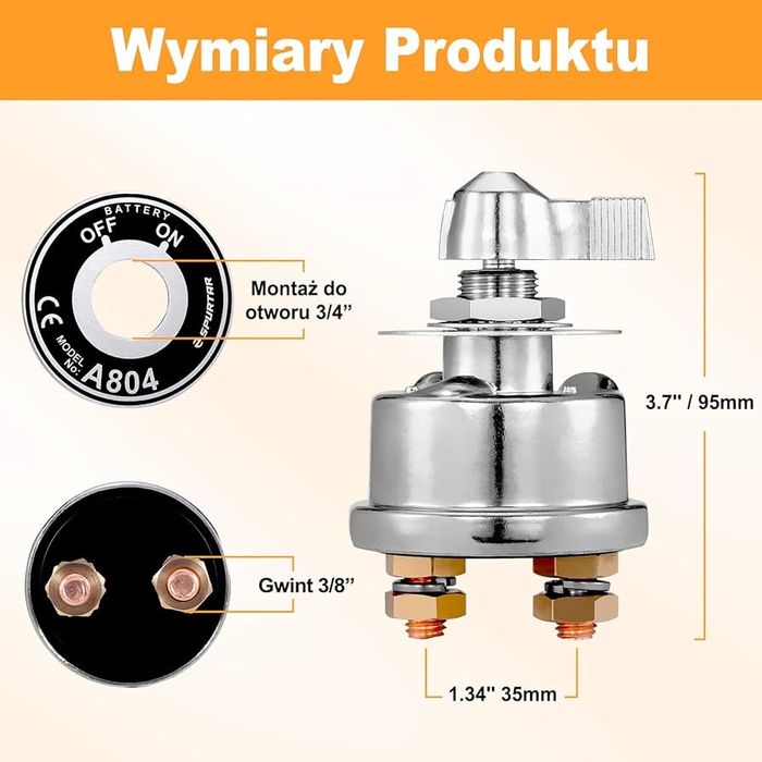 Spurtar a804 wyłącznik odłącznik akumulatora