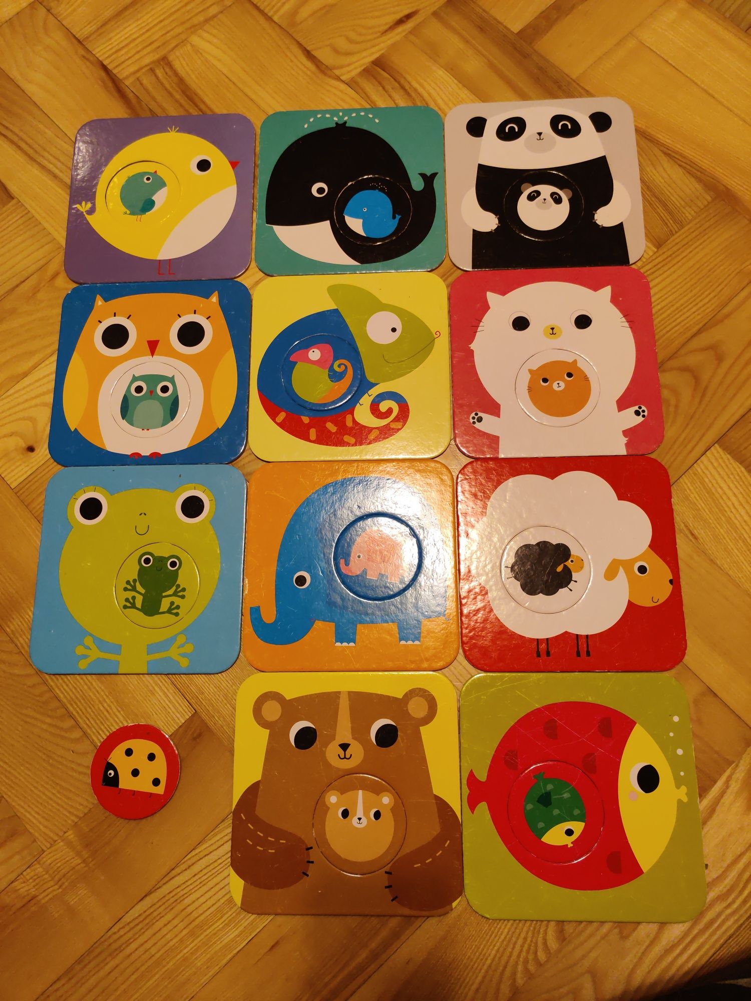 Puzzle z dziurką, zwierzątka. Czuczu