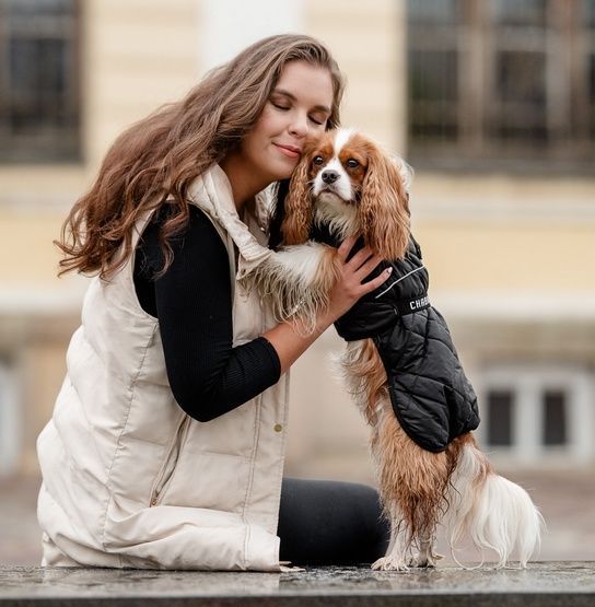 Wodoodporna kurtka ocieplana z golfem dla psa Chaba Kubrak 3XL czarny
