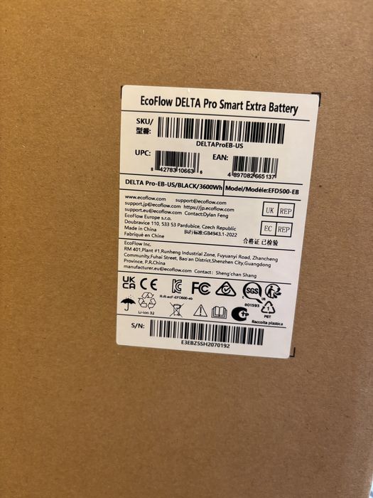 Додаткова батарея EcoFlow Delta Pro Extra Battery НОВІ ЄВРОПА ГАРАНТІЯ