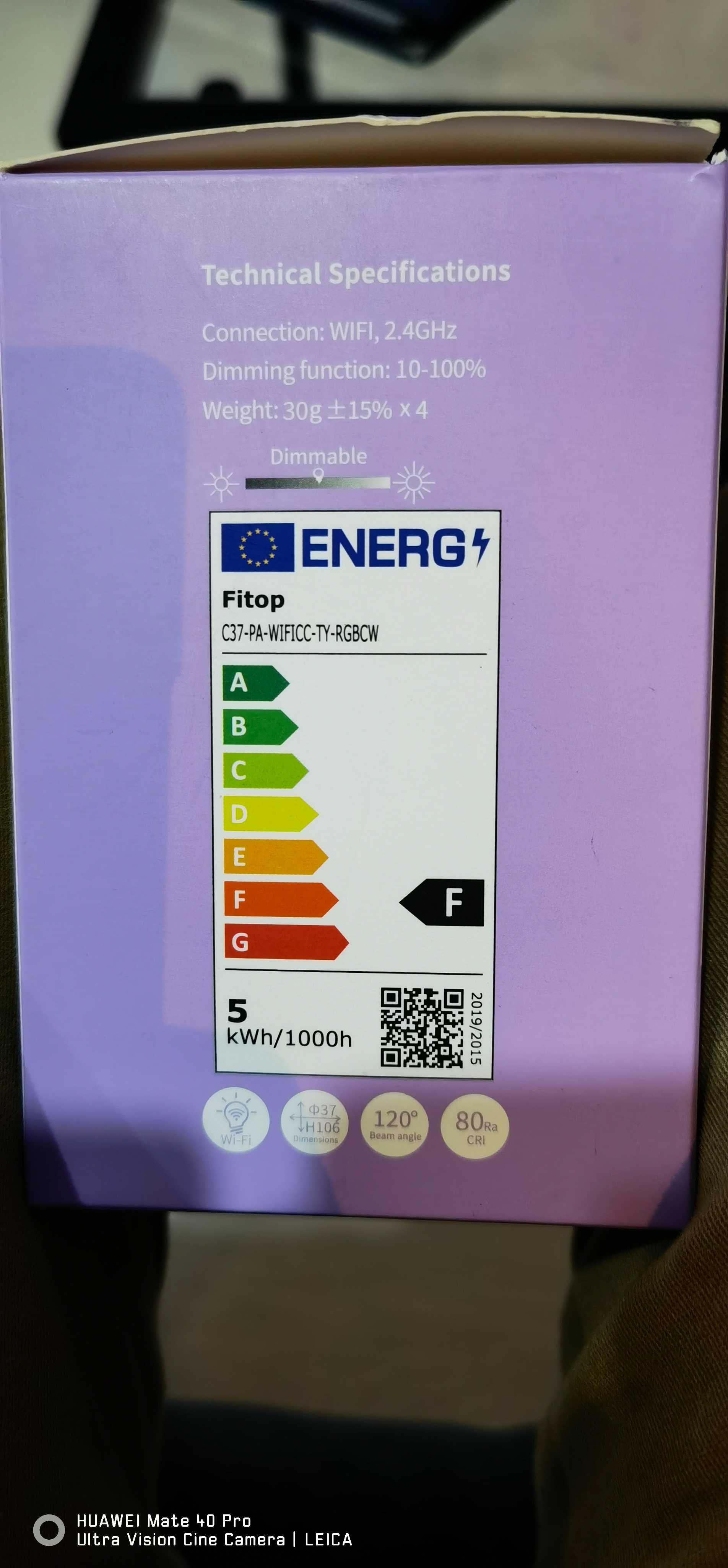 4x Inteligentna żarówka LED E14 Wifi Smart Home