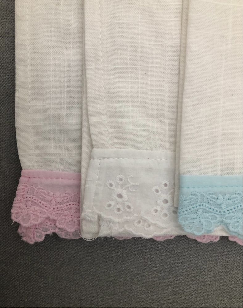 Toalha de Batismo Branca/ Rosa e Azul