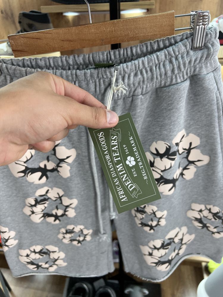 Шорти Denim Tears Ss25 Grey / Beige Logo