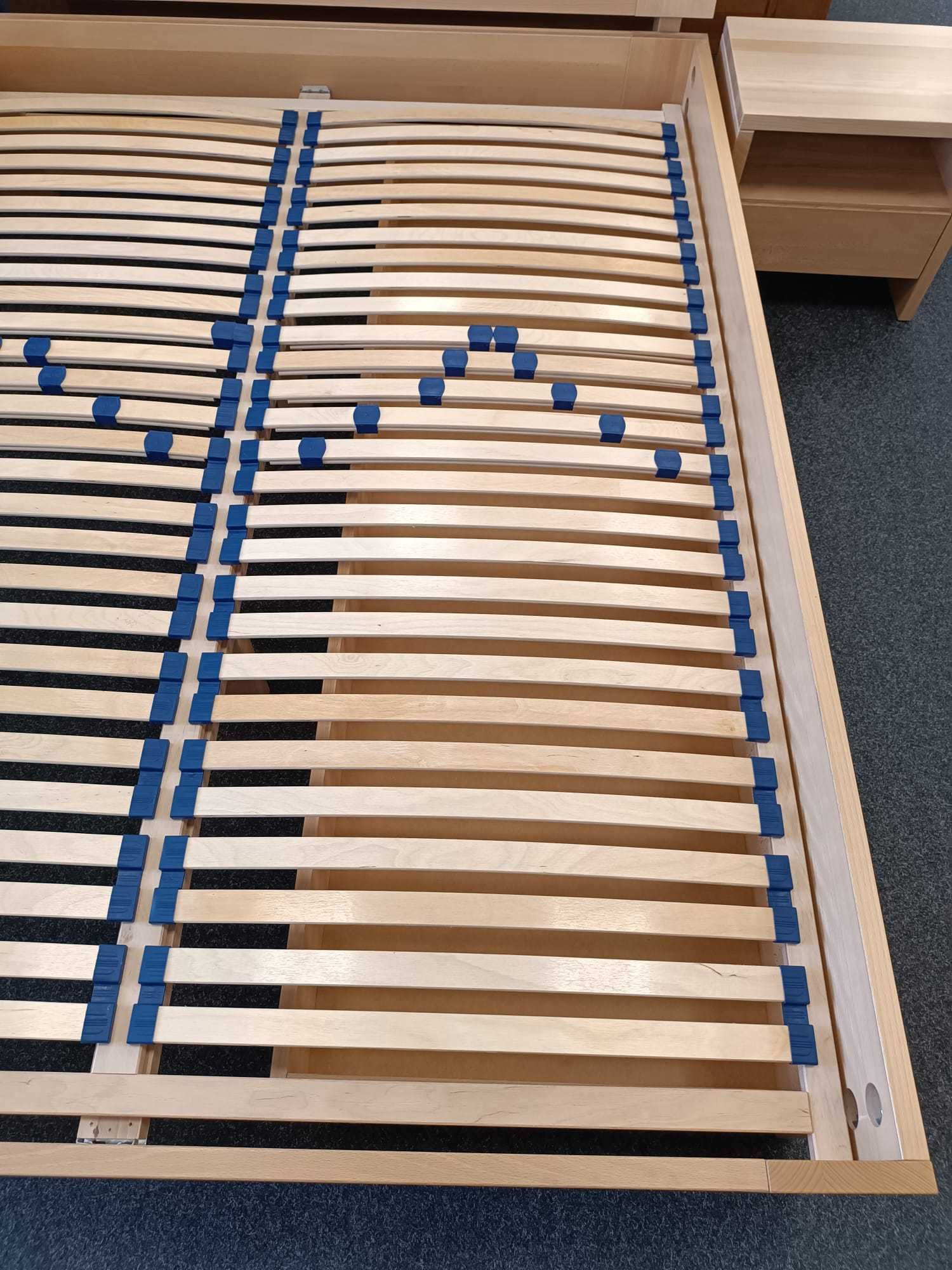 Łóżko bukowe z litego drewna 160x200, stelaż, szuflada i szafka gratis