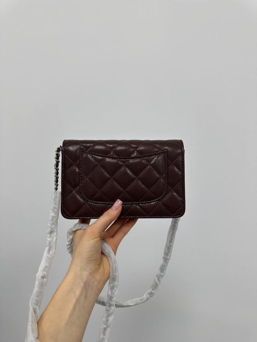 Сумка клатч Chanel Caviar Wallet on Chain WOC Шанель премиум