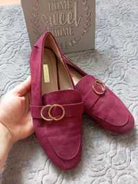 Mokasyny bordo Primark 38