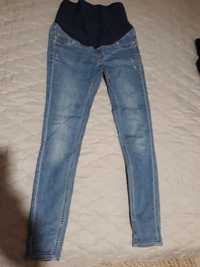 H&m spodnie ciążowe, jeansowe z pasem r.36 super skinn