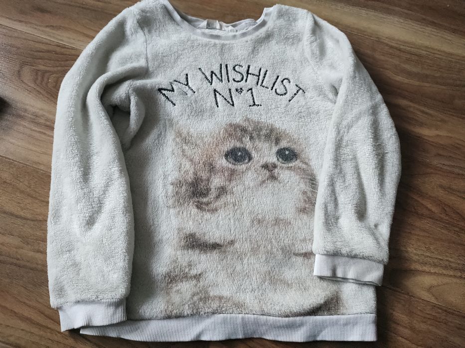 Śliczna ciepła miła bluza 122/128 H&M kotek