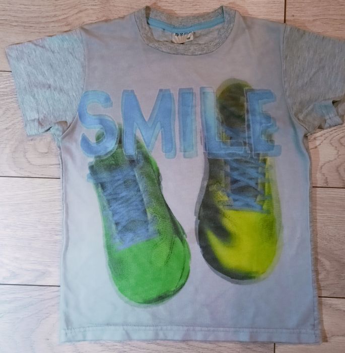 Zestaw 5 koszulek- bluzek z krótkim rękawem 128