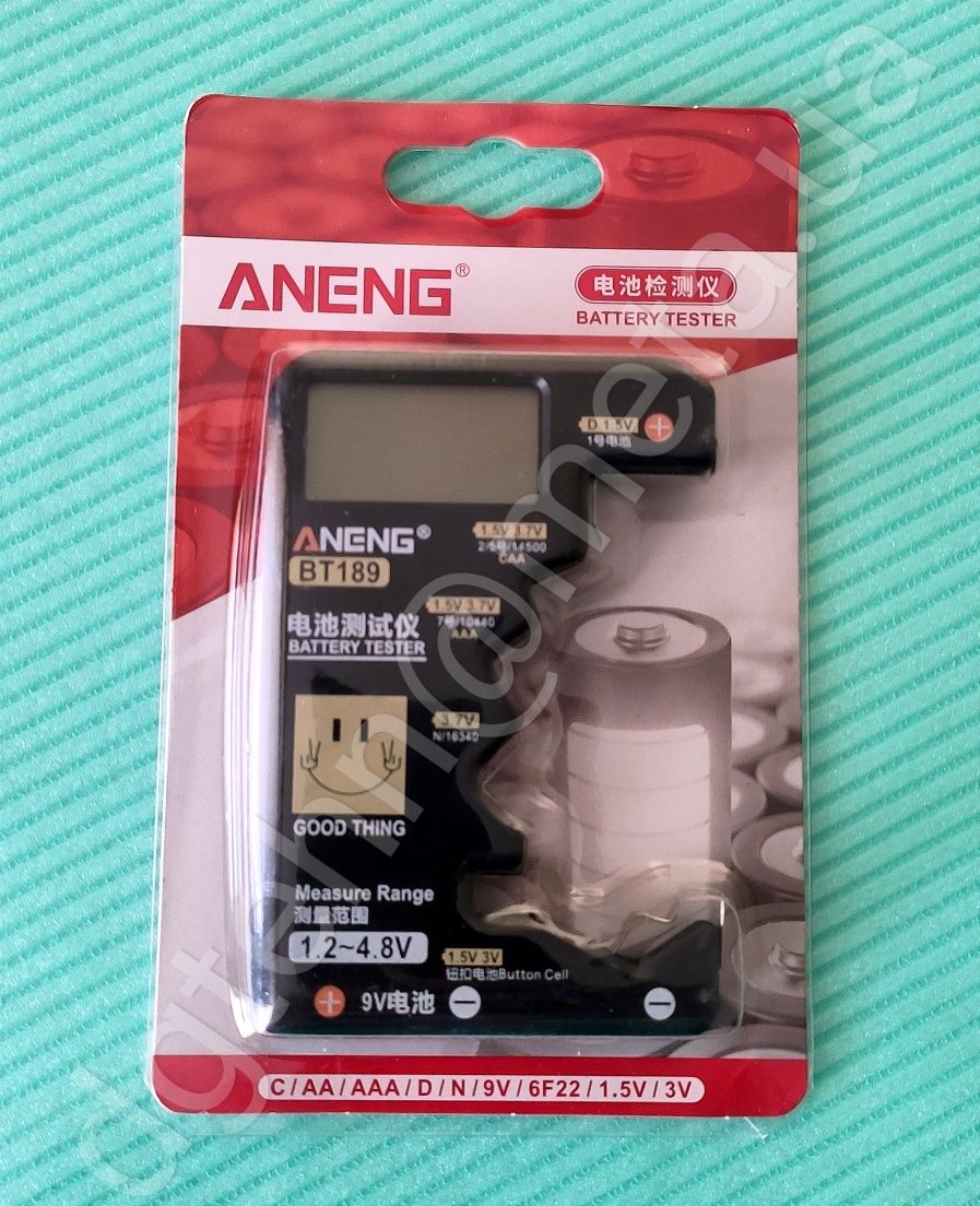 Тестер батареек цифровой для батареек 14500, AA, AAA, C, D, 9V, 1.5V
