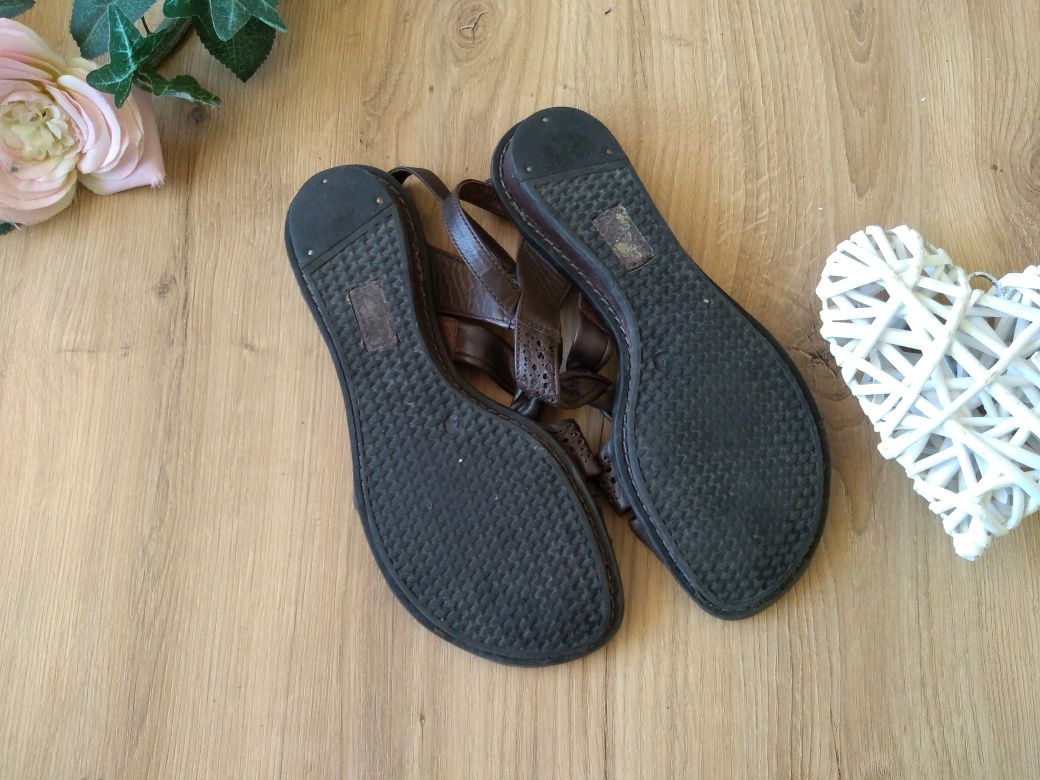 Clarks skórzane sandały 37 damskie dziewczęce etno boho