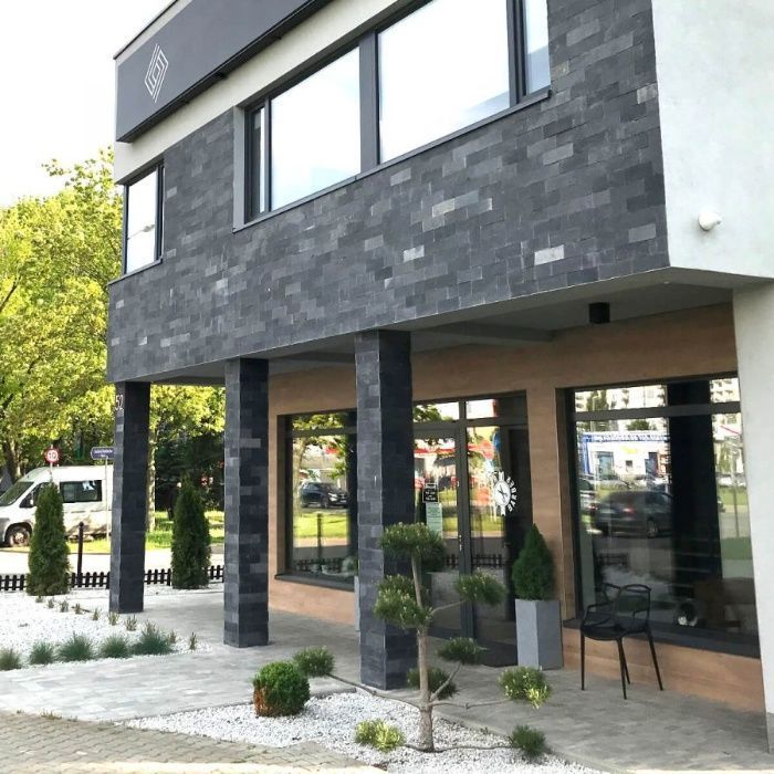 Łupek Czarny Black Slate Elewacja Panel Elewacyjny 30x10 fasada