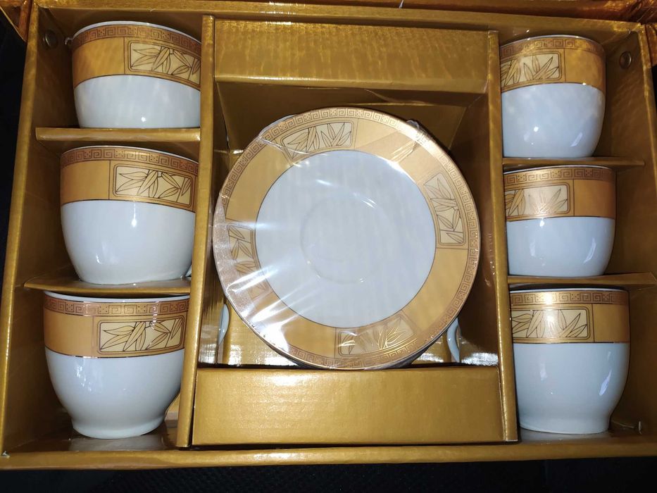 Сервиз чайный новый.Посуда.Чашка с блюдцем - 6 шт.