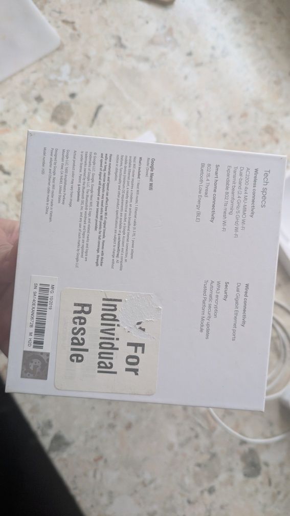 Роутер Google Nest WiFi5AC2200 Router