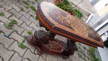 Mesa de Centro Antiga em Madeira com Marchetaria – 50€