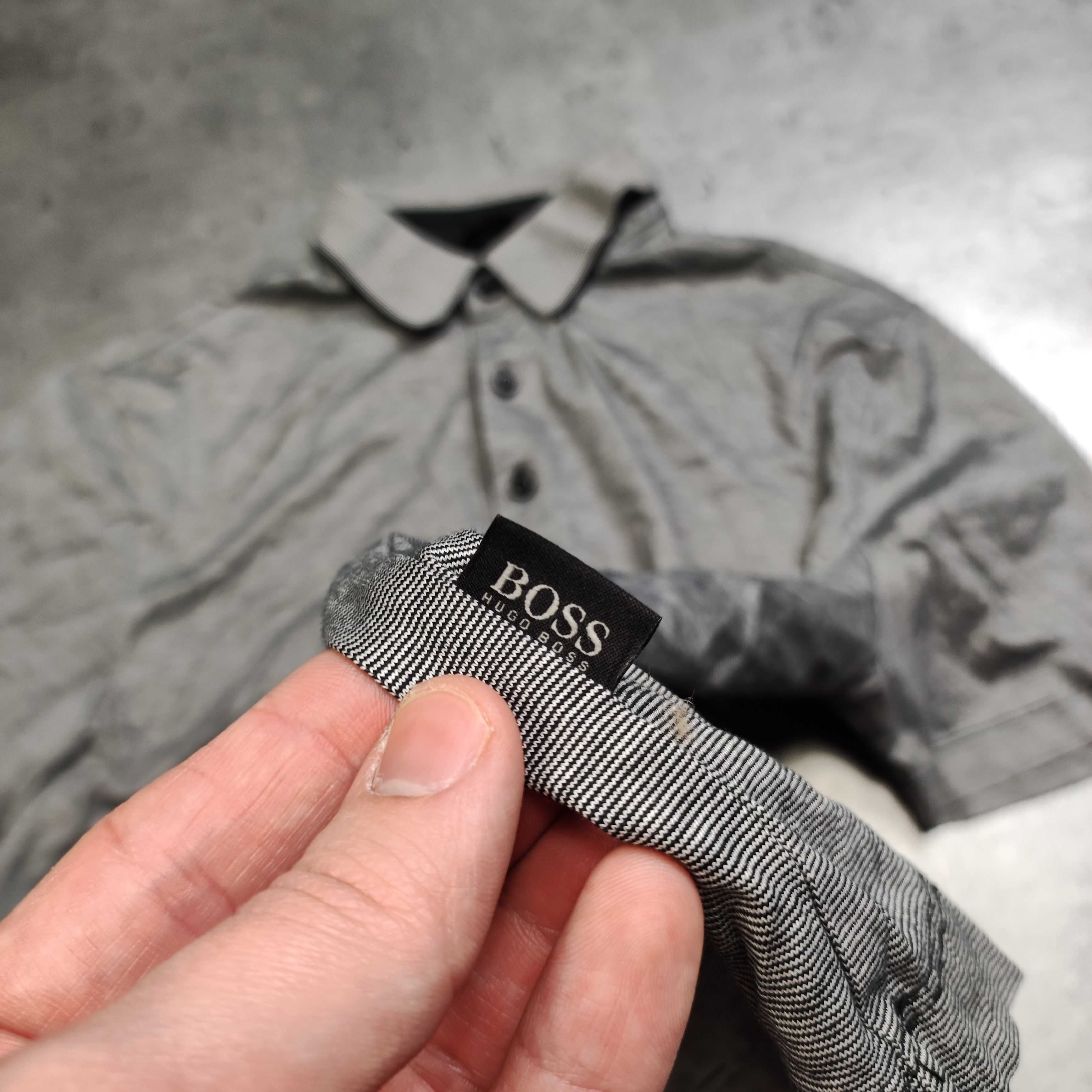 MĘSKA elegancka Koszulka Polo PREMIUM Hugo Boss Logo Drobne Paski