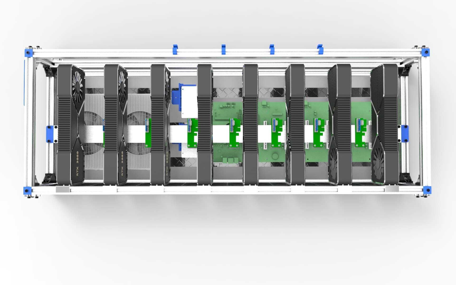 Estrutura Alumínio 2020 - Criptomoedas - Mining 8 GPUS