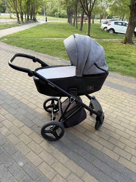 Szary wózek 2w1 gondola spacerówka Adamex Cristiano