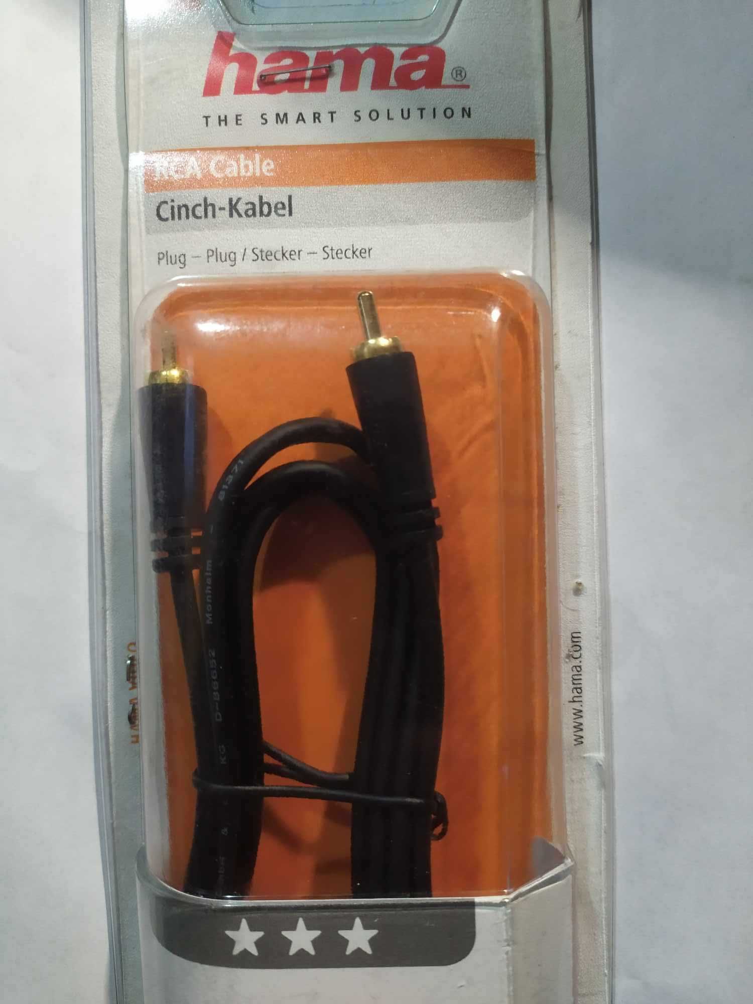 Hama Kabel Cinch RCA 1,5m Pozłacany