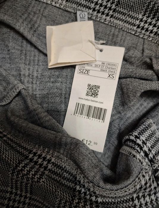 Krótka spódnica w kratkę, Wiskoza 40% rozmiar XS / 34 / 6 HAILYS szara