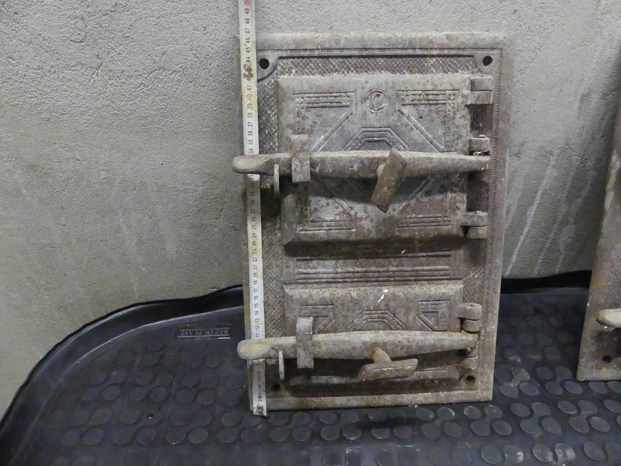 Drzwiczki Do Pieca kaflowego podwójne stare żeliwne mocne  komplet KZ