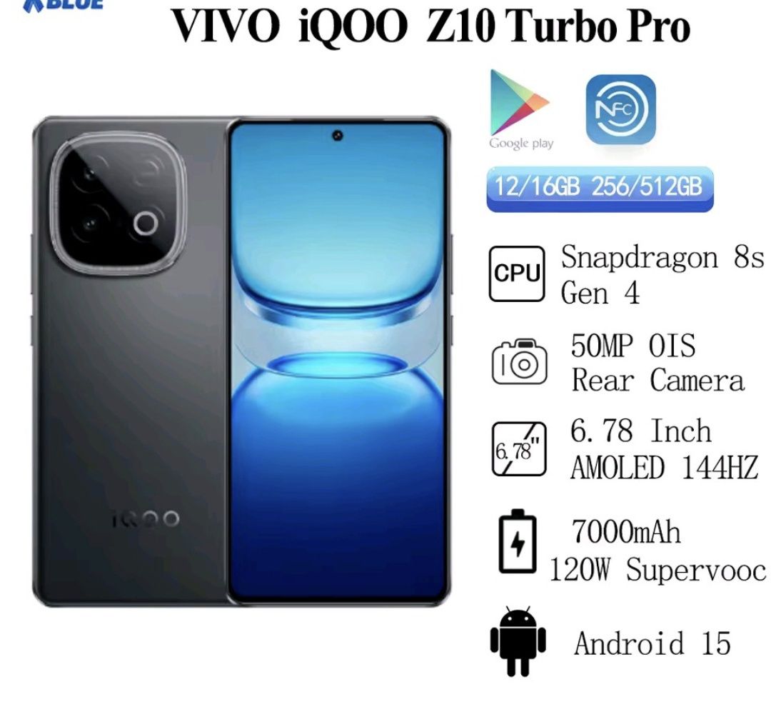 IQOO Z10 Turbo Pro 12/256 Black CN ViVO 8s gen 4