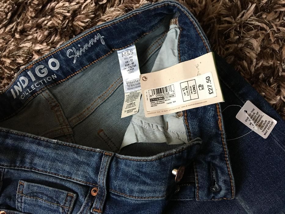 Spodnie jeansowe jeansy damskie rurki MARKS&SPENCER rozmiar 12 40 L