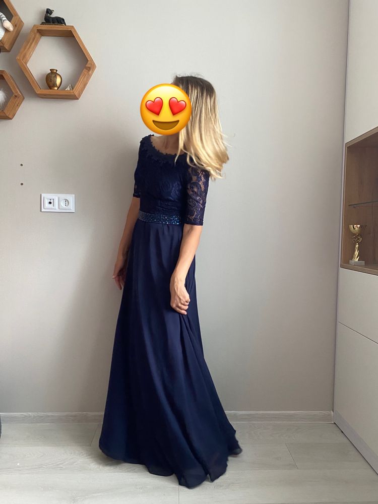 Нарядне плаття синього кольору розмір S