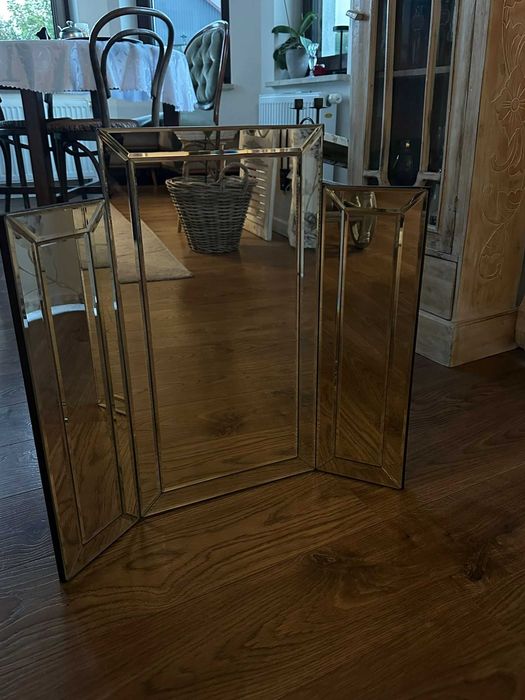 Glamour fazowane lustro 3 skrzydłowe na toaletekę