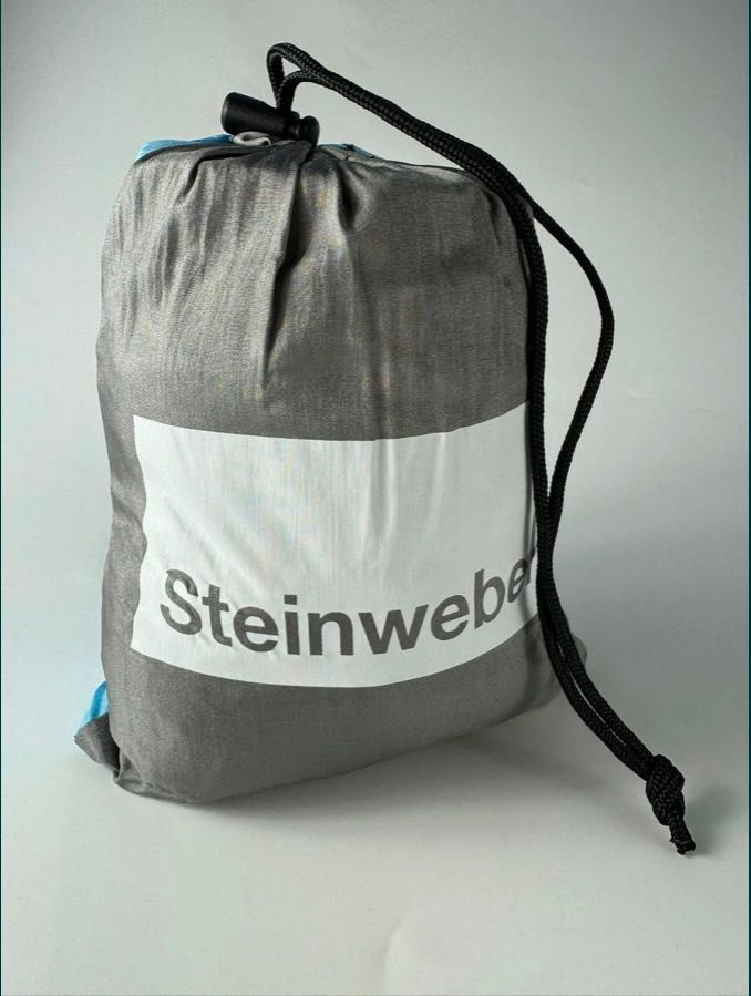 Hamak campingowy STEINWEBER dwu osobowy 250 kg niebiesko szary