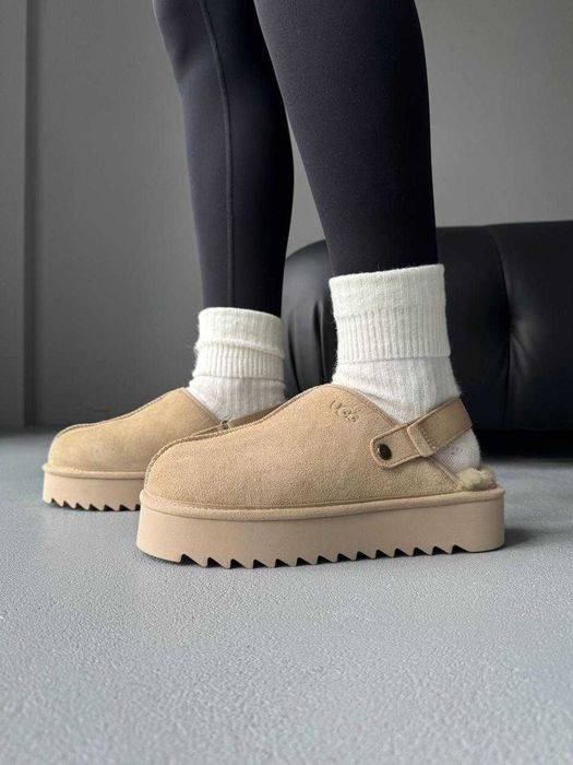 Женские тапочки UGG Lanah Clog Platform 36-41 Сандалии! Натур Овчина!